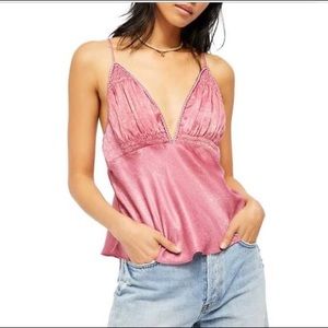 NWT Free People Pink Satin Tank!